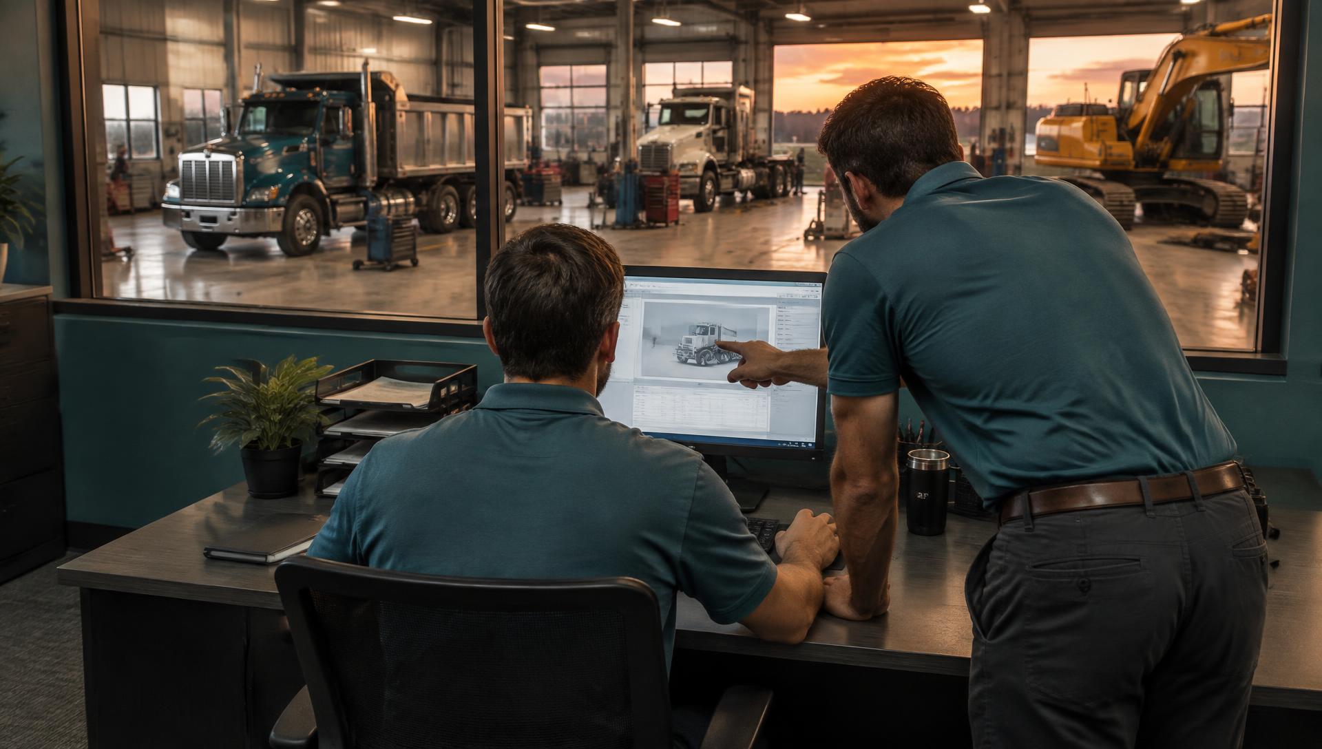 dealership staff working together at the service counter